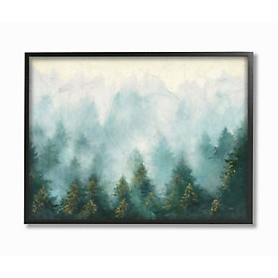 Stupell Industries Abstract Pine Forest Landscape With Mist Green Painting, 24 X 30, Framed Wall Art, Green, large