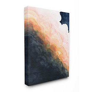 Stupell Industries  Storm Cloud Abstraction at Sunset Watercolor, 16 x 20, Canvas Wall Art, Blue, large