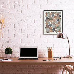 Stupell Industries Earth Tone Organic Circles Abstract Cobblestone Design, 24 X 30, Framed Wall Art, Off White, rollover