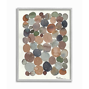 Stupell Industries Earth Tone Organic Circles Abstract Cobblestone Design, 16 X 20, Framed Wall Art, Off White, large