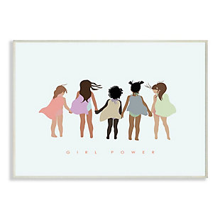 Stupell Industries Girl Power Phrase Inclusive Caped Superheroes, 10 X 15, Wood Wall Art, , rollover