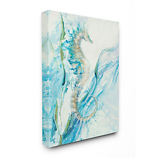 Stupell Industries Nautical Seahorse Blue Fluid Ocean Water, 36 X 48, Canvas Wall Art, Blue, large