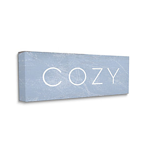 Stupell Industries Cozy Text Charming Distressed Blue Paint, 20 X 48, Canvas Wall Art, Blue, large