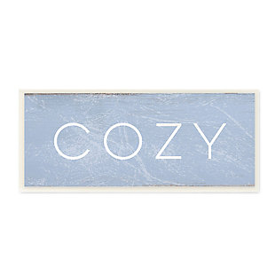 Stupell Industries Cozy Text Charming Distressed Blue Paint, 7 X 17, Wood Wall Art, , large