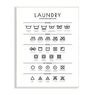 Stupell Industries Laundry Cleaning Symbols Minimal Design, 10 X 15, Wood Wall Art, , large