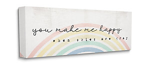 Stupell Industries You Make Me Happy Quote Rustic Rainbow Arches, 13 X 30, Canvas Wall Art, Off White, large