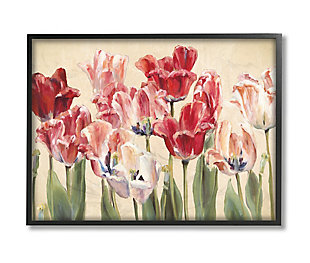 Stupell Industries Red And White Blooming Florals Charming Tulips, 24 X 30, Framed Wall Art, Yellow, large
