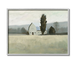Stupell Industries Farmside Landscape White Barn Green Meadow, 16 X 20, Framed Wall Art, Green, large