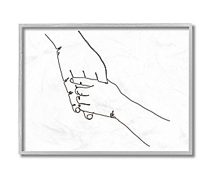 Stupell Industries Family Holding Hands Pose Minimal Linework, 11 X 14, Framed Wall Art, White, large