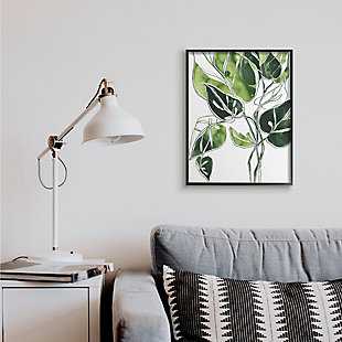 Stupell Industries Intricate Palm Vines Unique Green Leaves, 24 X 30, Framed Wall Art, Green, rollover
