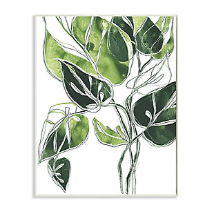Stupell Industries Intricate Palm Vines Unique Green Leaves, 13 X 19, Wood Wall Art, Green, large