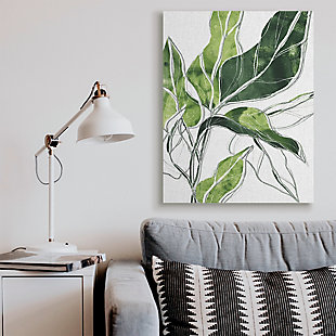 Stupell Industries Expressive Palm Linework Green Pop Detail, 36 X 48, Canvas Wall Art, Green, rollover