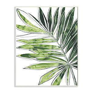 Stupell Industries Tropical Green Plant Expressive Palm Linework, 13 X 19, Wood Wall Art, Green, large