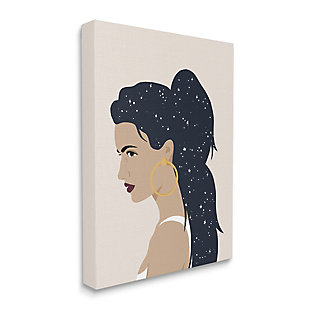 Stupell Industries Stars In Hair Glam Female Portrait Constellations, 36 X 48, Canvas Wall Art, Brown, large