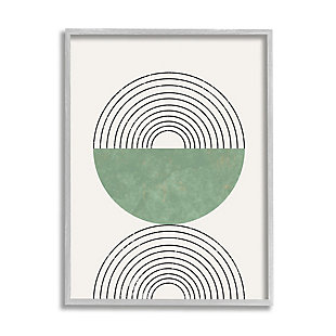 Stupell Industries Abstract Geometric Circular Study Curved Art Deco, 16 X 20, Framed Wall Art, Beige, large