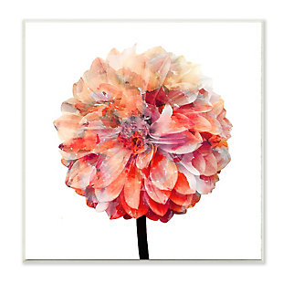 Stupell Industries Bright Coral Watercolor Bloom Dahlia Flower,12 X 12, Wood Wall Art, , rollover