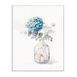 Stupell Industries Flower Jar Beach Still Life Blue Painting,10 X 15, Wood Wall Art, , rollover