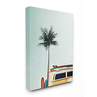 Stupell Industries Surf Bus Yellow With Palm Tree Photography,30 X 40, Canvas Wall Art, , rollover