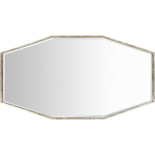 Stylish and subtle wins the race. This accent mirror flaunts an impeccable, versatile design. Hang it vertically to get a full look at yourself, or hang it horizontally over your sofa for the ultimate decor. The silvertone metal frame puts the finishing touches on the chic octagonal silhouette.Mirrored, beveled glass with metal frame | For indoor/outdoor use | Uv resistant; water resistant | D-ring hanger | Hangs landscape or portrait | Spot clean only