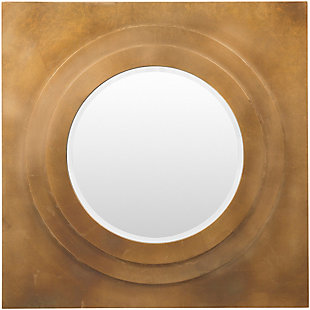 Home Accents Square Metal 30" X 30" X 2.25" Round Mirror, , large