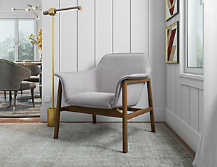 Manhattan Comfort Miller Accent Chair, Gray/Walnut, rollover