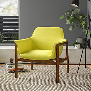 Manhattan Comfort Miller Accent Chair, Green/Walnut, rollover