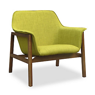 Manhattan Comfort Miller Accent Chair, Green/Walnut, large