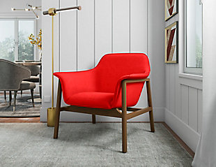 Manhattan Comfort Miller Accent Chair, Burnt Orange/Walnut, rollover