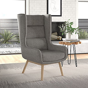 Manhattan Comfort Sampson Accent Chair, Graphite/Natural, rollover