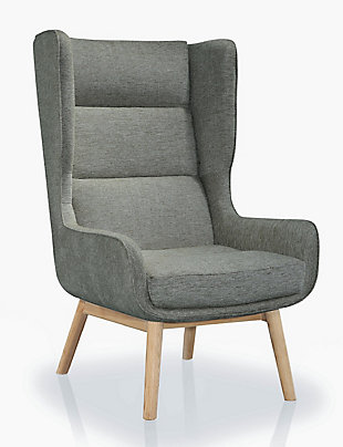 Manhattan Comfort Sampson Accent Chair, Graphite/Natural, large