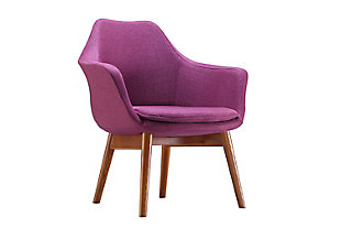 Manhattan Comfort Cronkite Accent Chair, Plum/Walnut, large