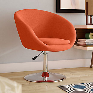 Manhattan Comfort Hopper Chair, Orange/Polished Chrome, rollover