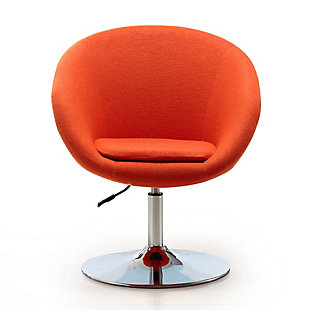 Manhattan Comfort Hopper Chair, Orange/Polished Chrome, large