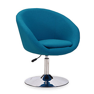 Manhattan Comfort Hopper Chair, Blue/Polished Chrome, large