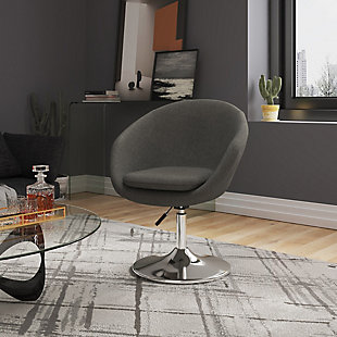 Manhattan Comfort Hopper Chair, Gray/Polished Chrome, rollover