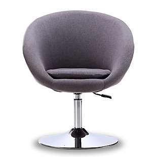 Manhattan Comfort Hopper Chair, Gray/Polished Chrome, large