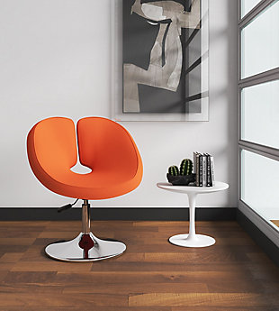Manhattan Comfort Perch Chair, Orange/Polished Chrome, rollover
