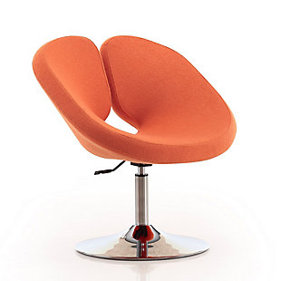 Manhattan Comfort Perch Chair, Orange/Polished Chrome, large