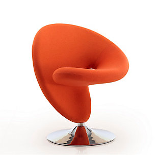 Manhattan Comfort Curl Accent Chair, Orange/Polished Chrome, large