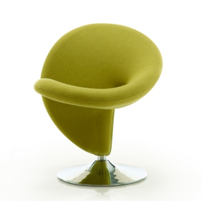 Manhattan Comfort Curl Accent Chair, Green/Polished Chrome, large