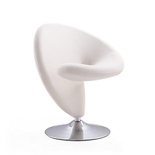 Manhattan Comfort Curl Accent Chair, Cream/Polished Chrome, large
