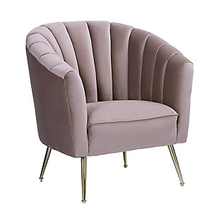Manhattan Comfort Rosemont Accent Chair, Blush/Gold, large