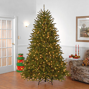 National Tree Company 9 ft. Dunhill Fir Tree with Dual Color LED Lights, , rollover