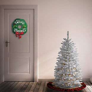 National Tree Company 4.5 ft. Kingswood White Fir Pencil Tree with Clear Lights, , rollover