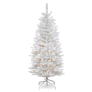 National Tree Company 4.5 ft. Kingswood White Fir Pencil Tree with Clear Lights, , large