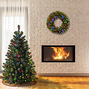 National Tree Company 4.5 ft. North Valley Spruce Tree with Multicolor Lights, , rollover