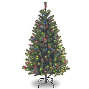 National Tree Company 4.5 ft. North Valley Spruce Tree with Multicolor Lights, , large