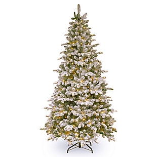National Tree Company 6.5 ft. Snowy Everest Fir Medium Tree with Clear Lights, , large