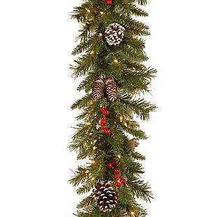 National Tree Company 9 ft. Frosted Berry Garland with Clear Lights, , large