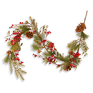 National Tree Company 60" Red Berry Garland, , large